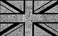 Union Jack Word Art Tote Bag - Red (S)
