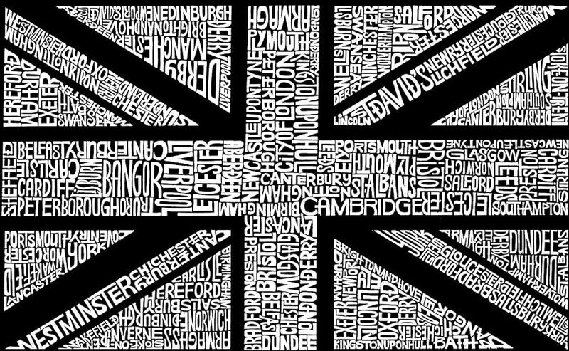 Union Jack Word Art Tote Bag - Red (S)