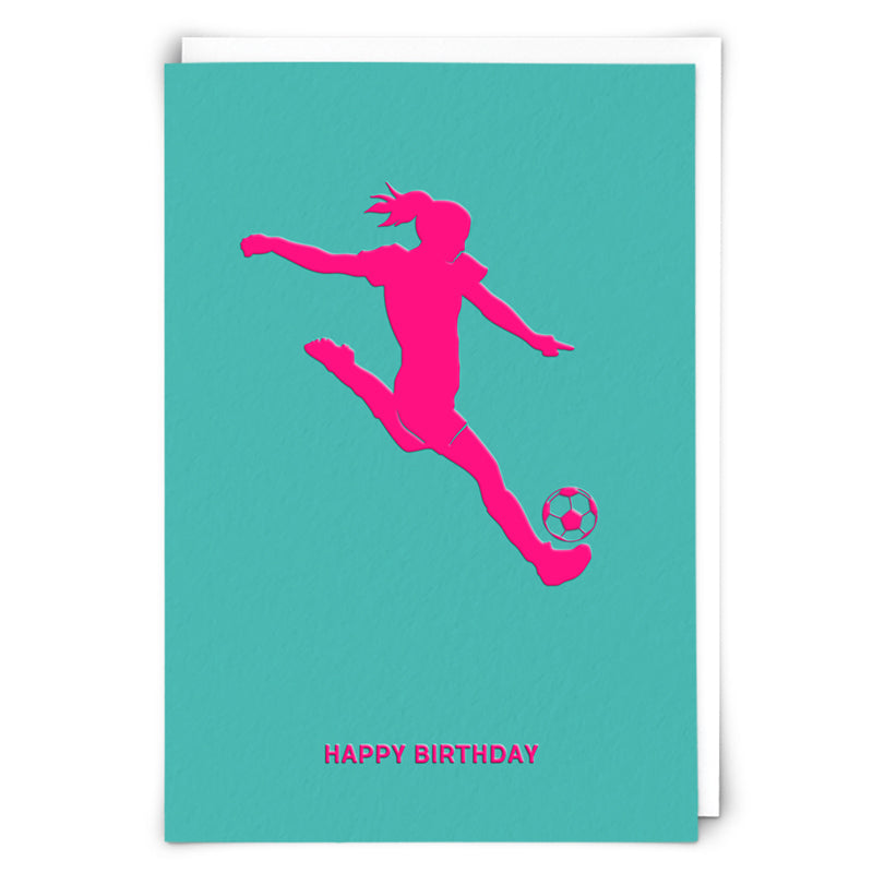 Football Teal Birthday Card