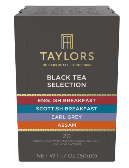 Taylors of Harrogate Black Tea Selection Pack - 20 Individually Wrapped Tea Bags