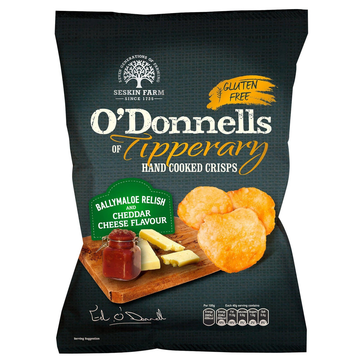 O'Donnells Ballymaloe Relish & Cheddar Cheese Crisps 44g